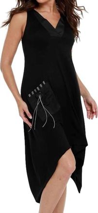 Angel V-Neck Sleeveless Dress In Black