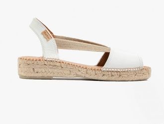 Toni Pons Womens ETNA Ladies Leather Espadrille Sandals White - Size UK 4
