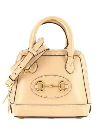 Gucci Horsebit 1955 Top Handle Bag Leather Mini crossbody bag - Beige
