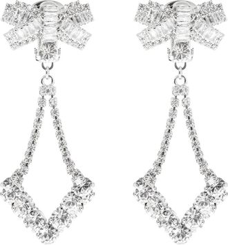 Alessandra Rich Crystal Clip-On Earrings - Dames - Oorbellen - Grijs - ONE Size - Accessoires