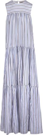 Semicouture Luigia Lange Gestreept Jurk - Dames - Maxi kleedjes - Veelkleurig - S - Katoen - Kleedjes