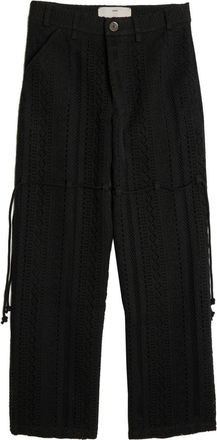 Song for the Mute chain-lace wide-leg trousers - men - Cotton - 48 - Black