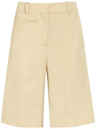 Another Tomorrow Tailored Wide-leg Bermuda Shorts - Beige - 36 (UK4 / Xxs)