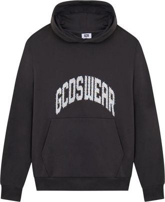 GCDS Hoodie met Gekleurde Strasssteentjes - Heren - Hoodies - Grijs - XS - Katoen - Hoodies & sweatvesten