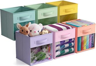 Sorbus 11In 6 Pack Collapsible Fabric Storage Bins