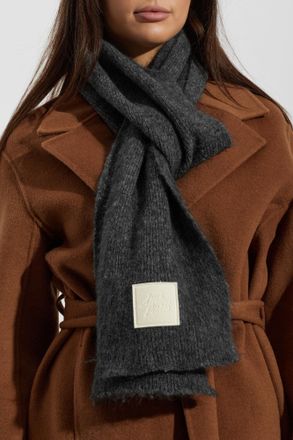 Ami Scarf With Sewn Logo, Unisex, Grey