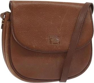 Burberry Tweedehands leren schoudertassen - Dames - Vintage Schoudertas - Bruin - ONE Size - Leer - Vintage