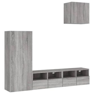 Berkfield Home 4 Piece TV Wall Units Grey Sonoma Engineered Wood