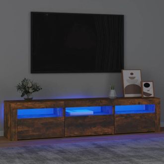vidaXL vidaXL Mobile Porta TV con Luci LED Rovere Fumo 180x35x40 cm