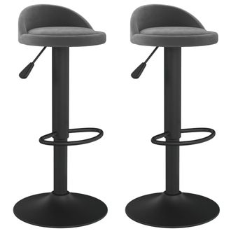 vidaXL Taburetes De Cocina 2 Unidades Terciopelo Gris Oscuro Vidaxl