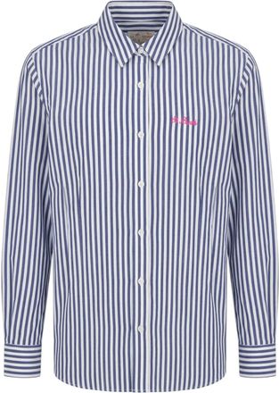 MC2 Saint Barth Navy and White Striped Button-Down Shirt