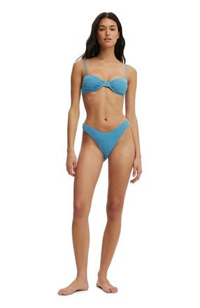 Cotton On Womens Gathered Thin Strap Balconette Bikini Top in Missy Spot Plum Kiss at Nordstrom, Size Medium