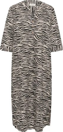 Cream Zwarte Linnen Kaftan Jurk - Dames - Casual kleedjes - Zwart - XS - Linnen - Kleedjes