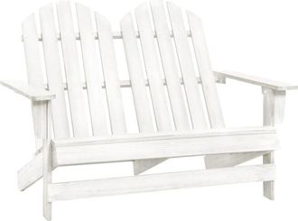 vidaXL Silla Adirondack de jardín 2 plazas madera de abeto blanco Vidaxl