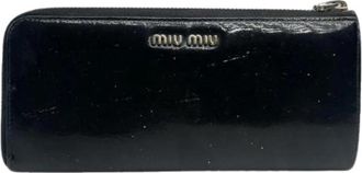 Miu Miu Pre-owned Vintage Portemonnee - Dames - Vintage Accessoires - Zwart - ONE Size - Leer - Vintage