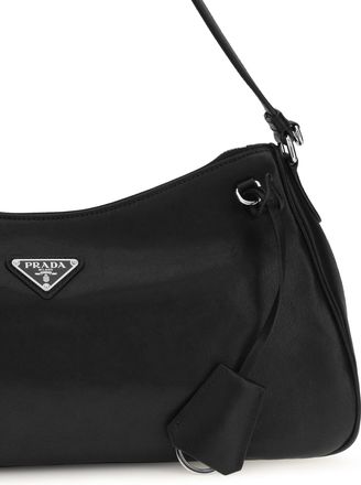 Prada Womens Shoulder Bag Aim&eacute;e Black Leather Calf