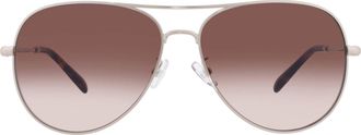Tory Burch Brown Gradient Pilot Ladies Sunglasses TY6114 334613 60