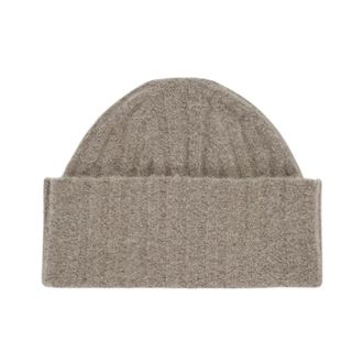 Rus Ribbed Knit Beanie - Dames - Hoeden - Beige - ONE Size - Wol - Accessoires