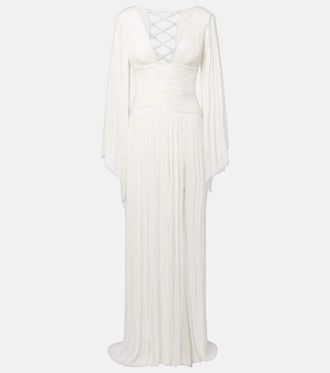Maria Lucia Hohan Alana B plissé silk maxi dress