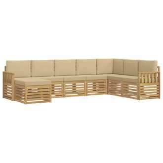 vidaXL Conjunto De Sof&aacute;s De Exterior 6 Pcs Blanco Y Beige Vidaxl