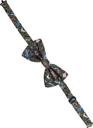 Dolce & Gabbana Sicilian Stained-Glass Silk Bow Tie - Multicolor