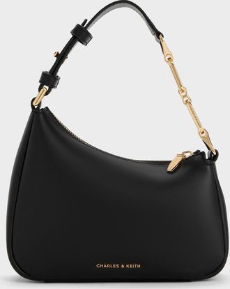 Charles & Keith Mini Agatha Chain-Accent Shoulder Bag