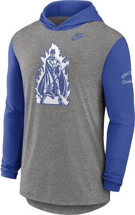 Nike Duke Campus Legacy Nike Mens Dri-FIT College Long-Sleeve Hooded T-Shirt in Grey | 01NB018NDUV-CNJ