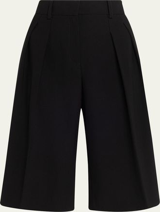 Michael Kors Pleated Wide-Leg Bermuda Shorts