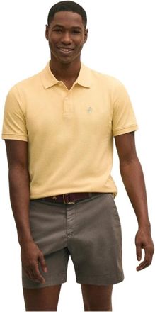 Brooks Brothers Golden Fleece Washed Supima Cotton Polo - Heren - Polos - Geel - L - Katoen - Tops