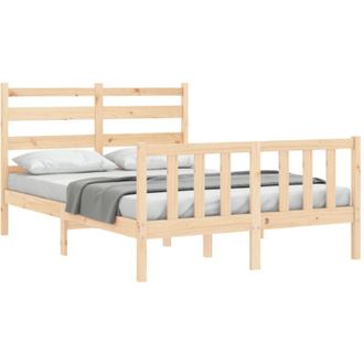 vidaXL Bed Frame without Mattress Small Double Solid Wood Pine Vidaxl