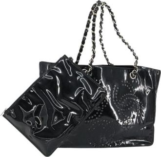 Chanel Pre-owned Vintage Tote Bag - Dames - Vintage Shopper - Zwart - ONE Size - Leer - Vintage