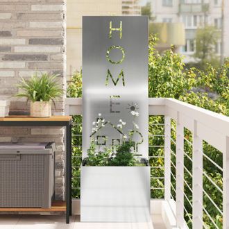 vidaXL Vidaxl - Macetero De Jard&iacute;n Con Panel Decorativo Plateado 50 X 140 Cm