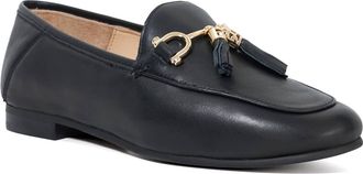 Dune London Womens Ladies Wf Greysons - Wide Fit Snaffle Trim Loafers - Black Leather - Size UK 5