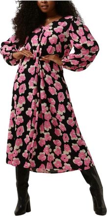Modstr&ouml;m Bibbie Print Midi Jurk - Dames - Casual kleedjes - Veelkleurig - XS - Polyester - Kleedjes