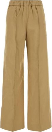 Jil Sander Broeken 05 AW 30 - Dames - Wijde Broeken - Beige - S - Katoen - Broeken