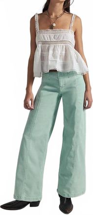 Free People Libre Wide-Leg Jeans In Cameo Green