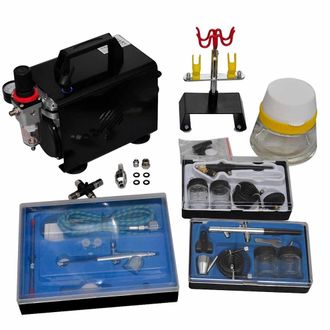 vidaXL Compresor De Aer&oacute;grafo Con 3 Pistolas Vidaxl