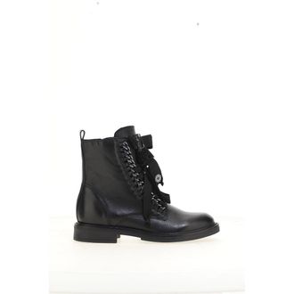 Mjus Boots in leer met veters, juweel