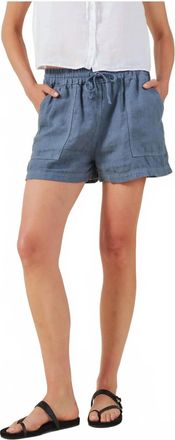 Velvet Womens Sutton Linen Shorts In Hailstone Blue