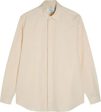 Lardini Cotton and Silk-blend Shirt - White - 40 (C15.75 / M)