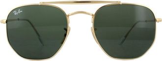 Ray-Ban Unisex Sunglasses Marshal 3648 001 Gold Green G-15 Metal - One Size