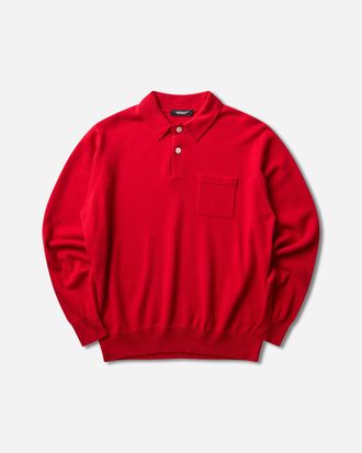 Undercover Men s Wool Polo Sweater Red