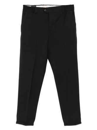 Pantaloni Torino elastic-waistband wool trousers - Black