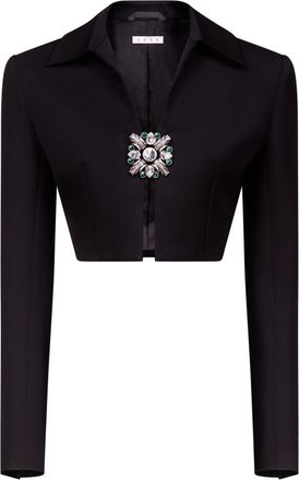 Area Giacca crop con spilla - Nero