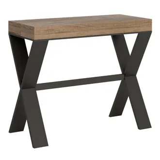 Itamoby Consolle Allungabile 90x40/300 Cm Xenia Quercia Natura Telaio Antracite