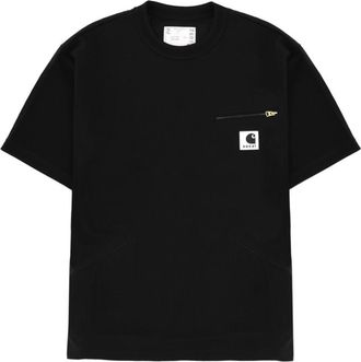 sacai Black Logo Crew Neck T-Shirt
