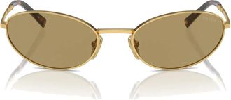 Prada Elegante Ovale Zonnebril - unisex - Zonnebrillen - Geel - 59 MM - Accessoires