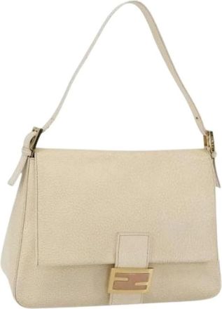 Fendi Pre-owned Shoulder Bags, female, Beige, Size: ONE SIZE Pre-owned Mamma baguette shoulder bag