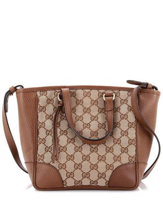 Gucci Brown Gg Canvas & Leather Bree Convertible Tote Small (Authentic Pre- Loved)