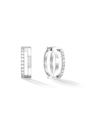 Coeur de Lion Eternal Unity Crystal Hoops in Silver at Nordstrom